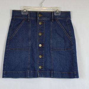 Ann Taylor Loft Button Front Denim Skirt 27/4
